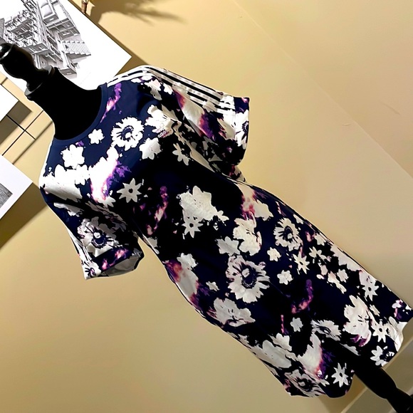 adidas Dresses & Skirts - Adidas | Dark Floral Print Dress, M